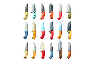 Cartoon Tourist Knives with Brightly, an Object Illustration by LadadikArt