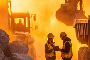 Construction Workers Review Plans at, a Photo by Pixeness Studio