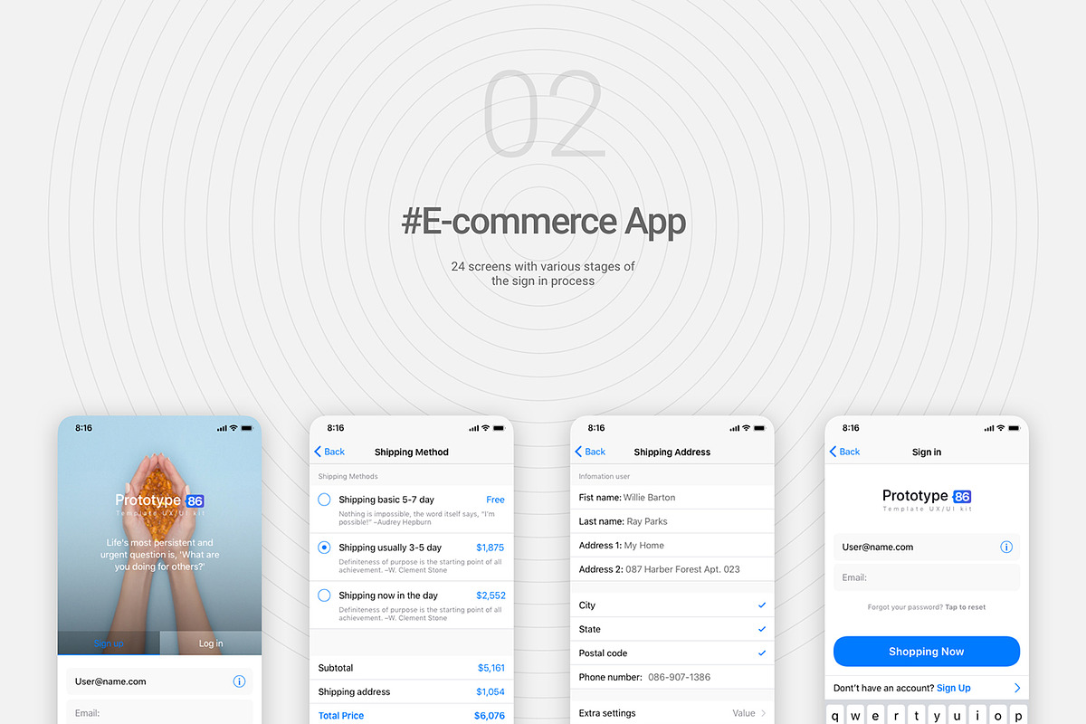 Prototype 86 Template UX/UI Kit, an UI Kit Template by App for Mobile & Website (Photo 8 of 13)
