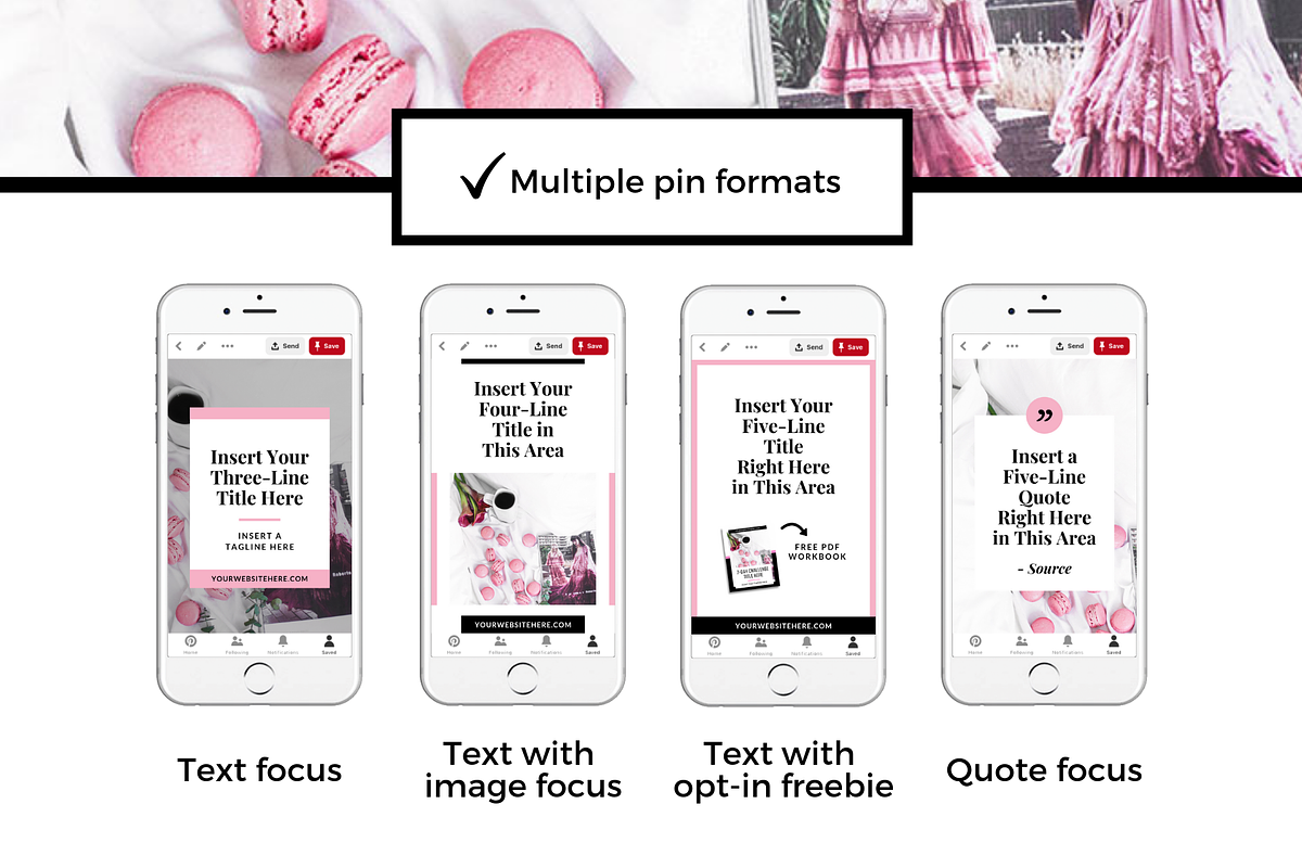 Pinterest Pin Template - Pink, a Social Media Template by ProductiveandFree (Photo 7 of 9)