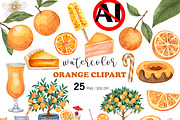 Watercolor Orange Clipart PNG, a Food Illustration by PatternPalette (Thumbnail 1 of 4)