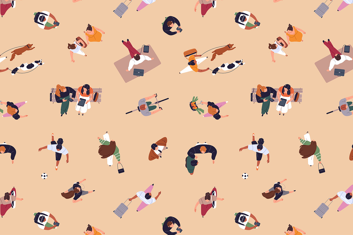 People crowd top view set + patterns, a Person Illustration by PaperTrident (Photo 4 of 4)