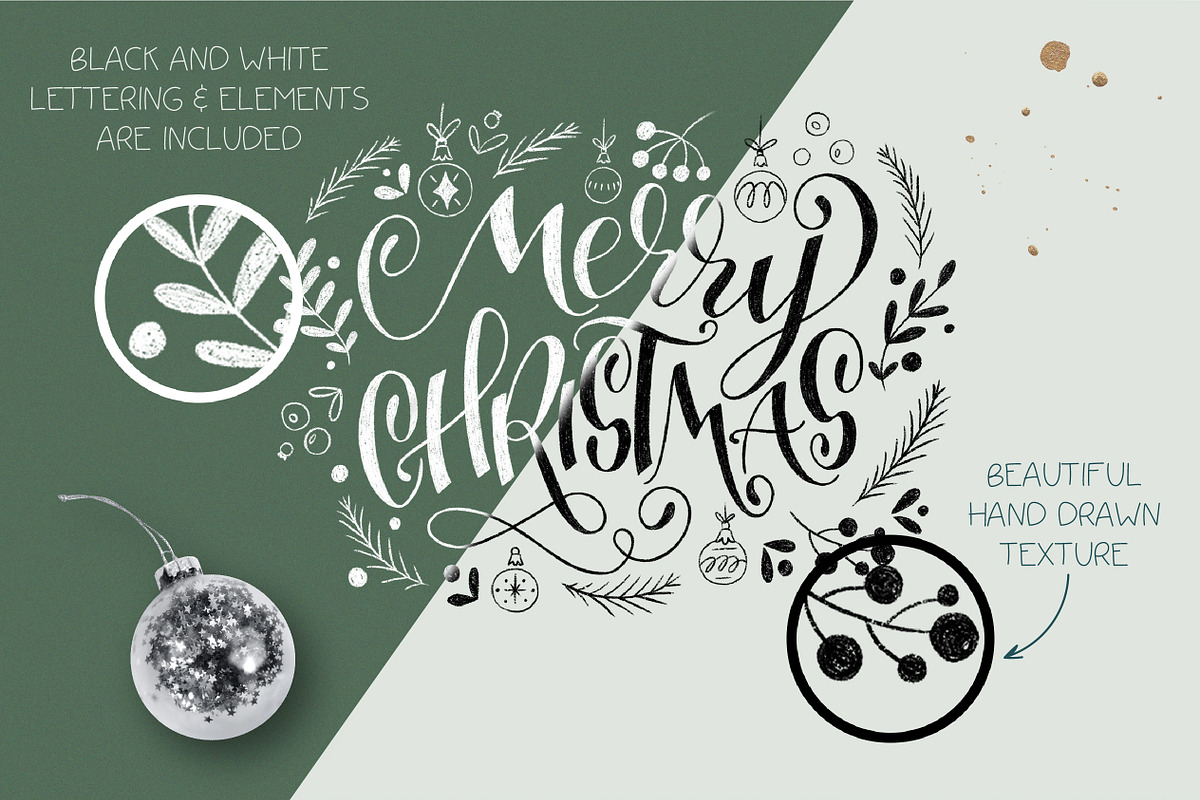 Magic Of Christmas lettering overlay, a Seasonal Illustration by Sketchetarian (Photo 7 of 9)