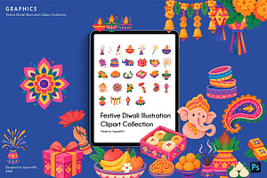 Festive Diwali Illustration Clipart