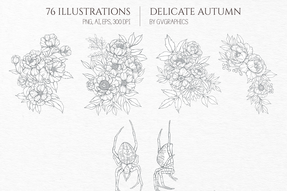 Delicate Autumn Collection, a Seasonal Illustration by GVGraphics (Photo 4 of 15)