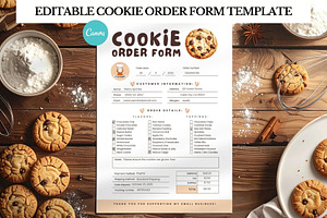 Cookie Order Form Editable Template, a Stationery Template by Anna Design Studio