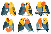 Lovebird Valentine Couple Clipart PN, an Illustration by Libby Wishes (Thumbnail 2 of 7)