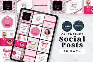Valentine Instagram Feed Posts, a Social Media Template by Tracia Creative