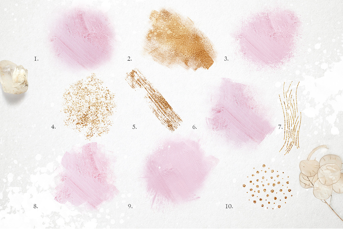 Gold & Pink Abstract Design Elements, an Object Graphic by PixelJungle (Photo 3 of 3)