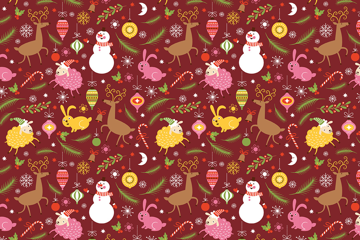 Seamless Christmas pattern preview 2