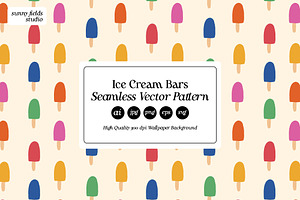 Ice Cream Bars Seamless Pattern