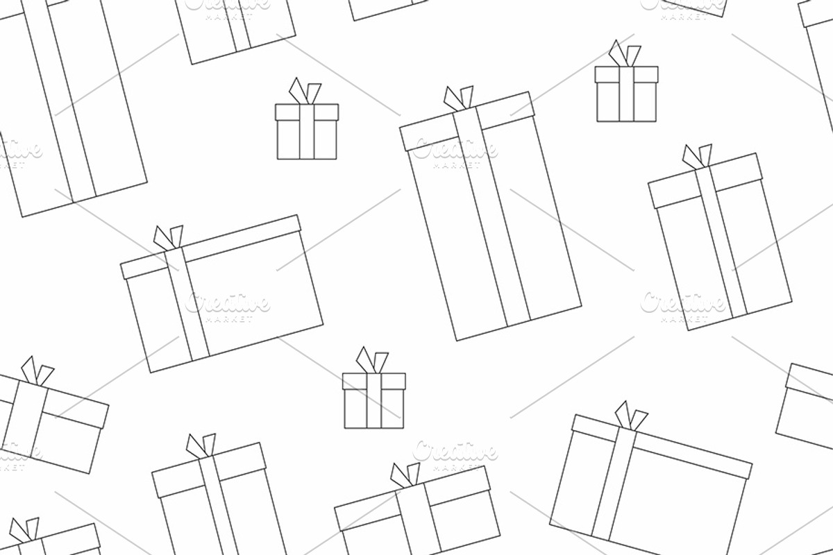 Seamless Patterns Of Gift Boxes, a Background Graphic by Volyk (Photo 5 of 6)