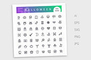 Halloween Line Icons Set, an Outline Icon by Voysla's Shop (Thumbnail 4 of 4)