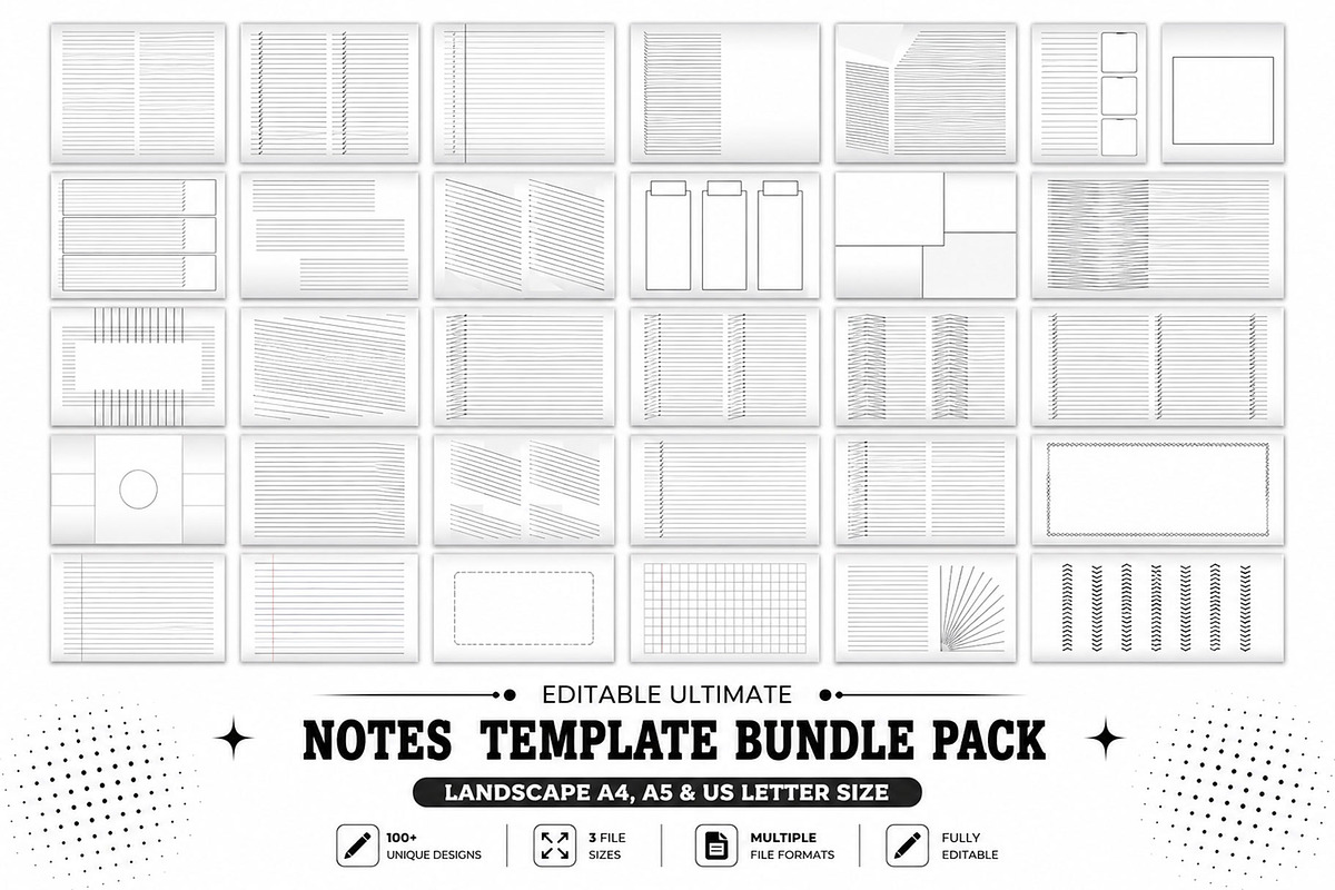 100+ Editable Notes Bundle Pack, a Stationery Template by MNT-Creator (Photo 4 of 5)