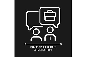 Job interview pixel perfect white, an Icon by IMG Visuals