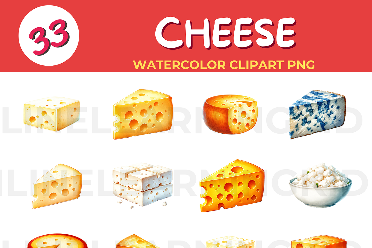 Cheese Clipart: Enhance Your Designs, a Food Illustration by John_Walker (Photo 2 of 2)