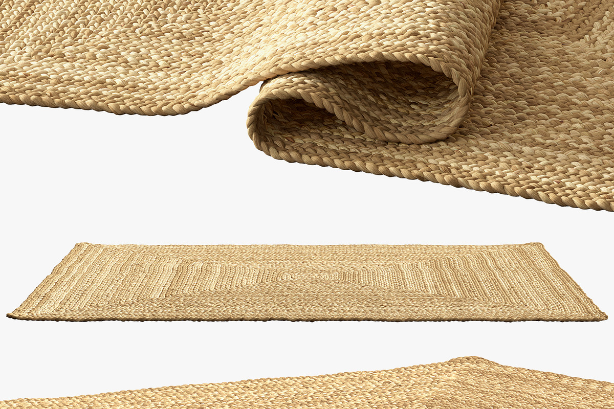 Dina Coastal Jute Rug Square, a Furniture 3D Model by 3dmitruk (Photo 1 of 15)