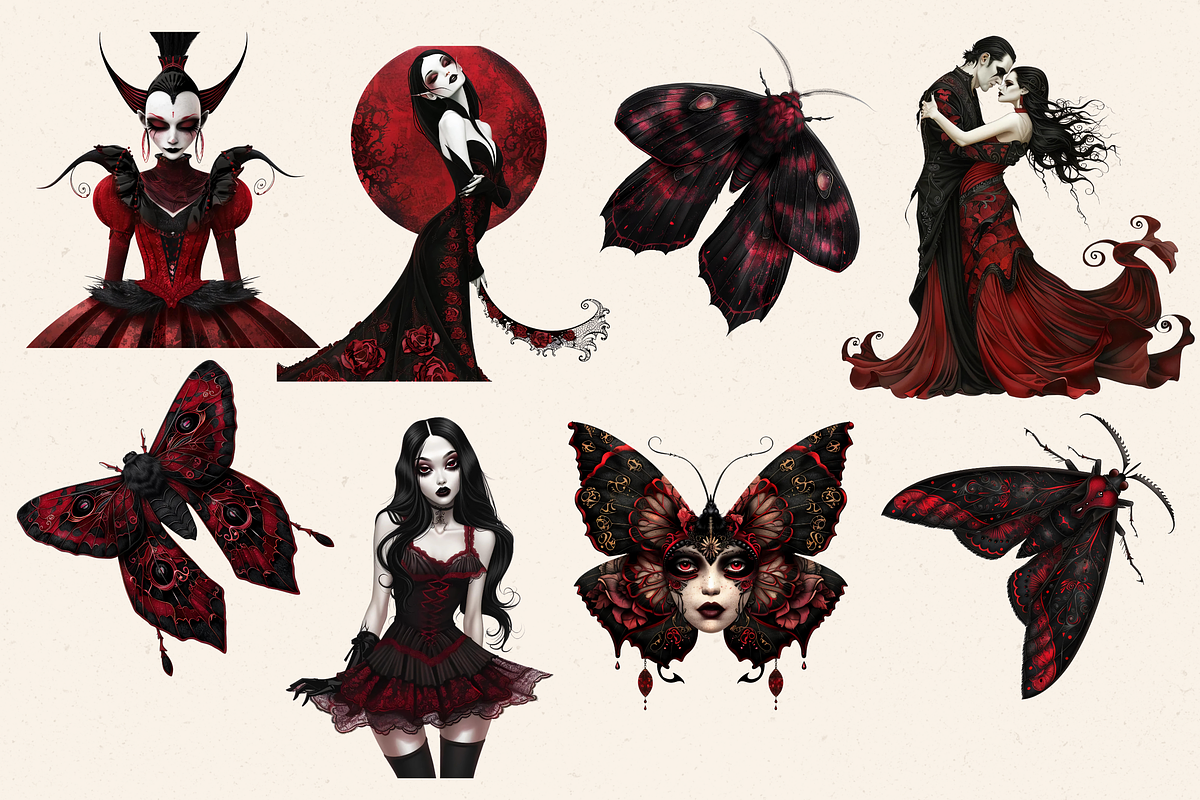 SCARY GOTHIC FANTASIES CLIPART PACK, a Person Illustration by Daring Digies (Photo 5 of 10)