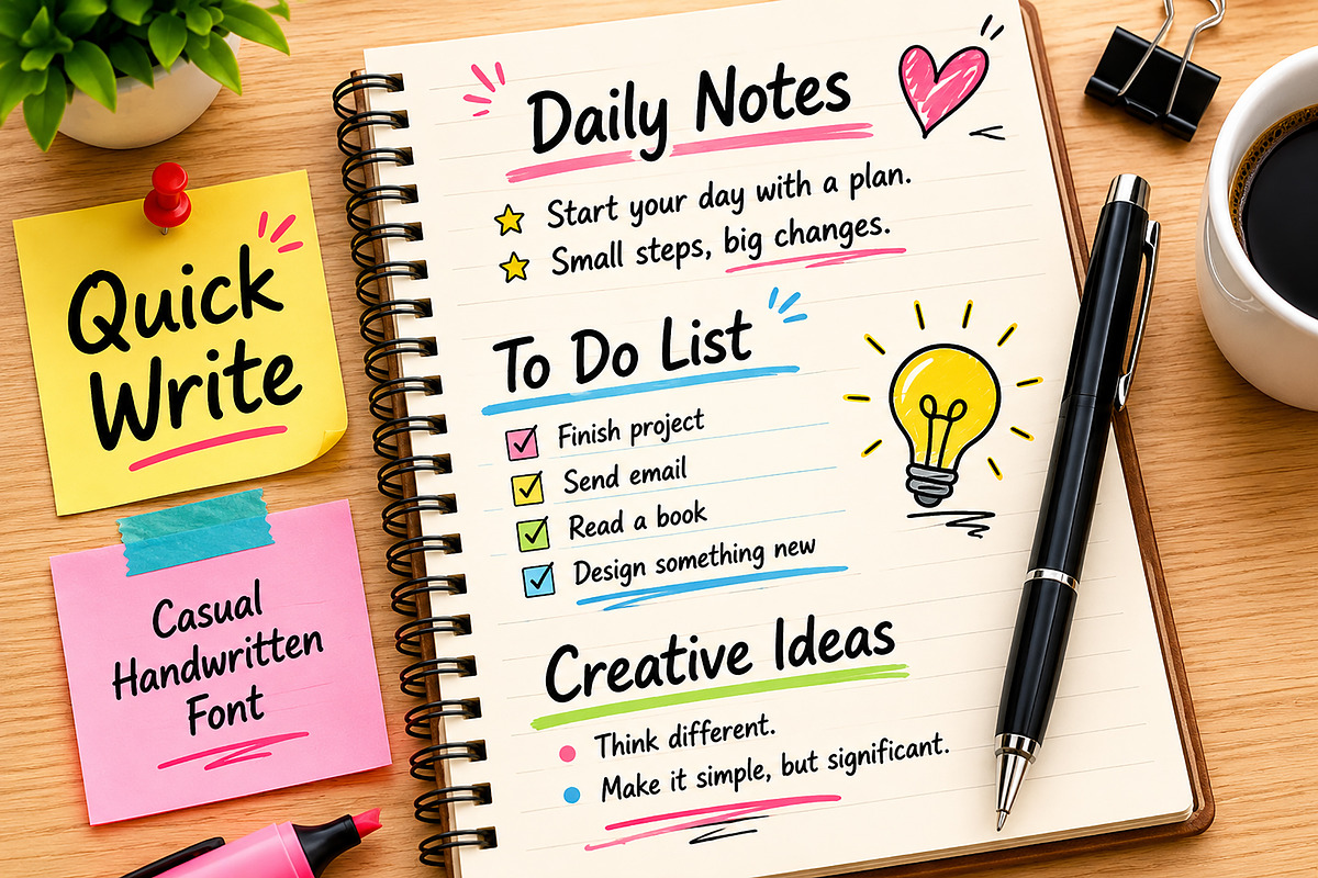 Quick Write, a Handwritten Font by Wow Magic (Photo 2 of 5)