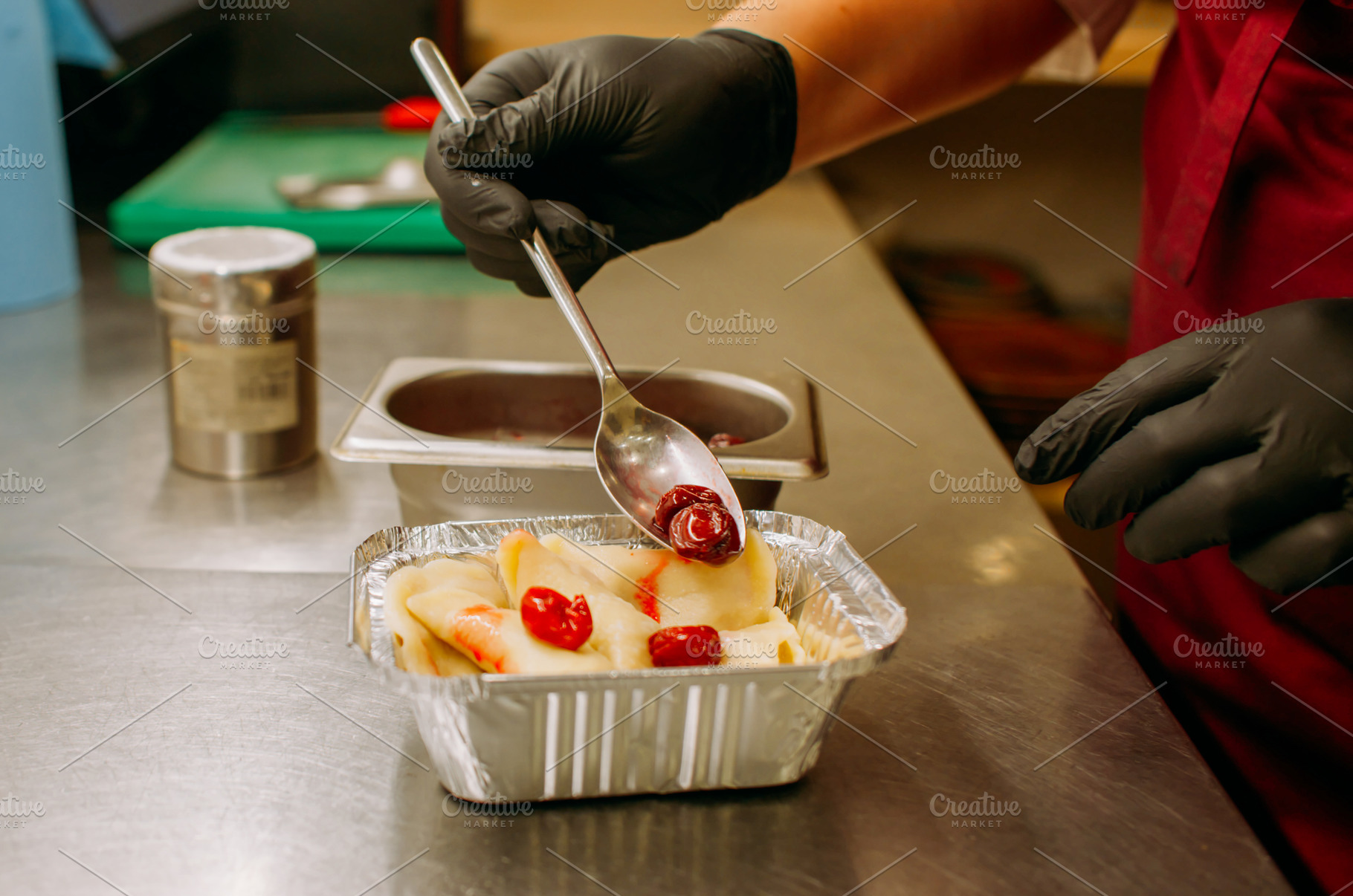 Serving food catering kitchen chef, a Food & Drink Photo by Photo Drive Studio
