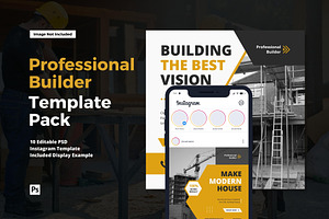 Professional Builder Instagram Post, a Social Media Template by CavenArt