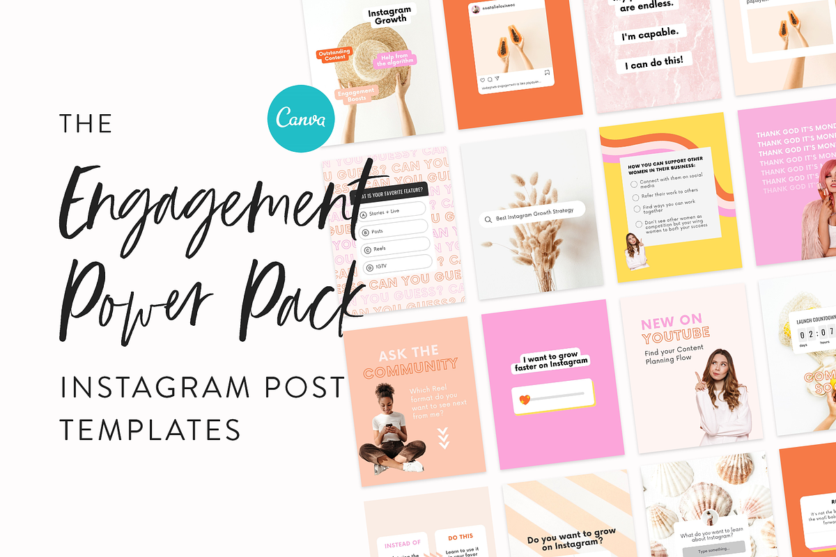 Instagram Engagement Posts Template, a Social Media Template by My Social Boutique (Photo 1 of 10)