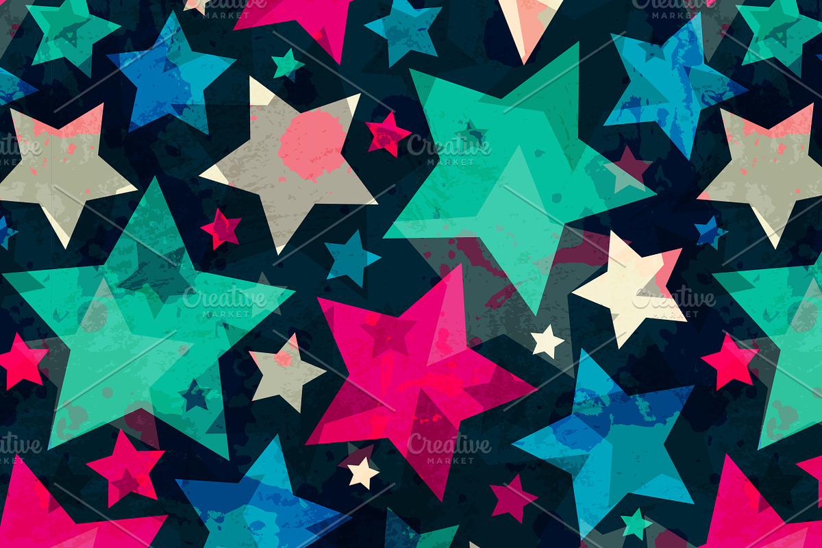 Star Seamless Patterns, a Pattern Graphic by Gudiny (Photo 8 of 11)