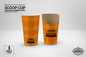 Paper Scoop 12/16oz Cups Mockup