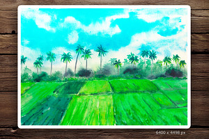 Watercolor, Tropical Landscapes