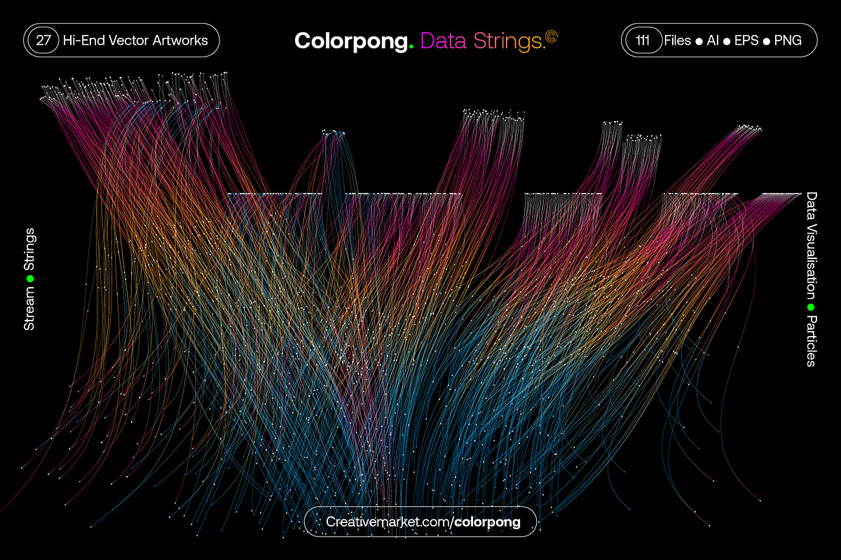 Data Strings – Vector Bundle, a Technology Illustration by Colorpong