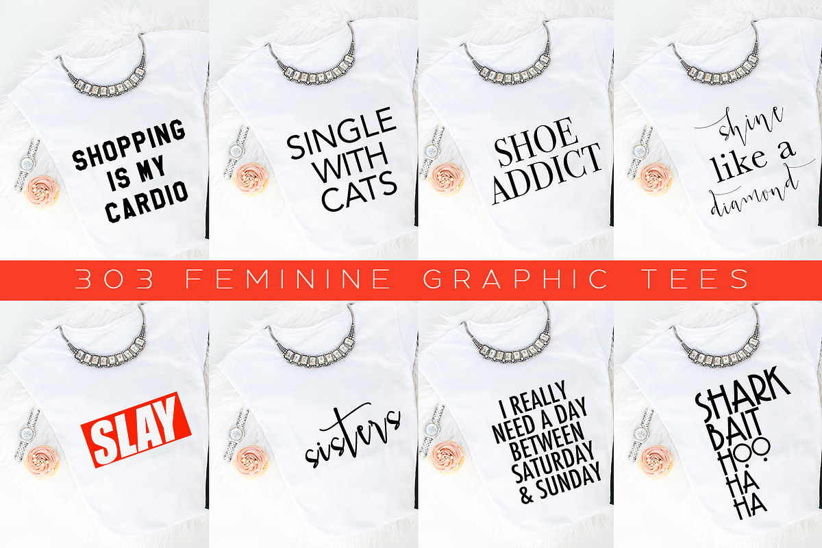 Big Bundle-Feminine Graphic Tees, a Background Graphic by iloladesign (Photo 30 of 36)