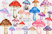 Watercolor Cute Magic Mushroom Png, an Illustration by Creative Art (Thumbnail 1 of 9)