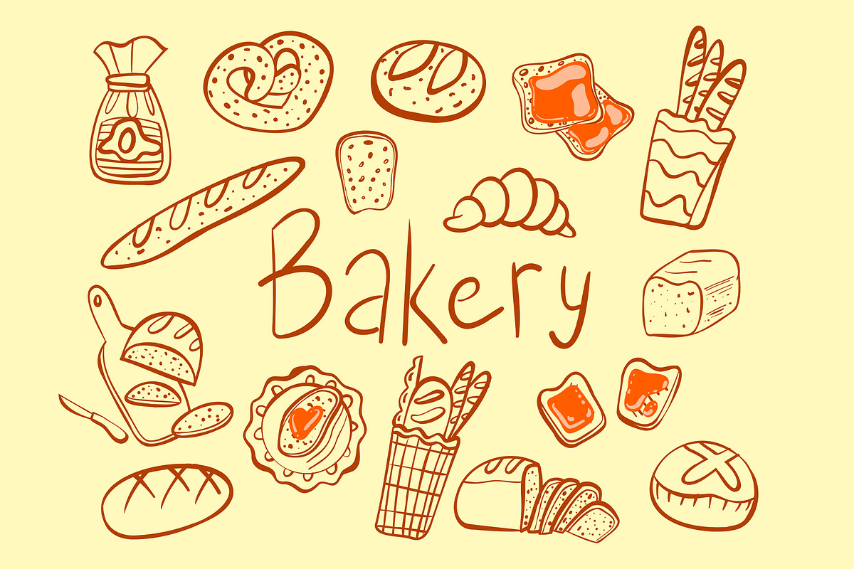 Bakery and Bread line art, a Food Illustration by Carpet Tapete Pretzel (Photo 5 of 5)