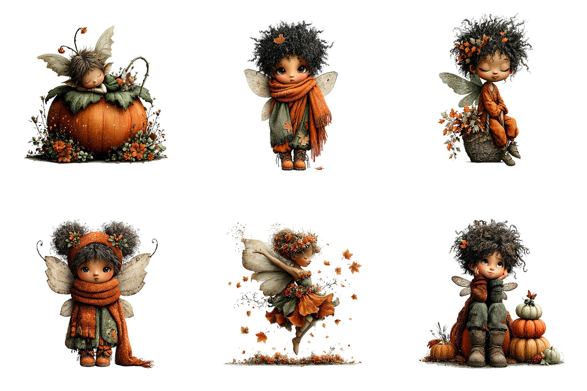 Fall Fairy Clipart Bundle, a Seasonal Illustration by CreationArt (Photo 4 of 5)