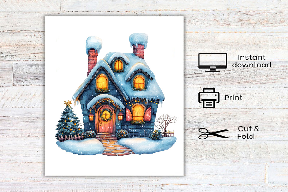 Watercolor Pastel Christmas Clipart, an Illustration by Canvas Craft (Photo 4 of 8)