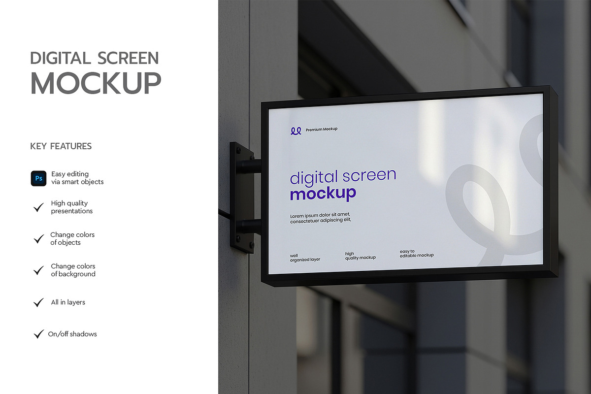 Digital Sign Screen Mockup