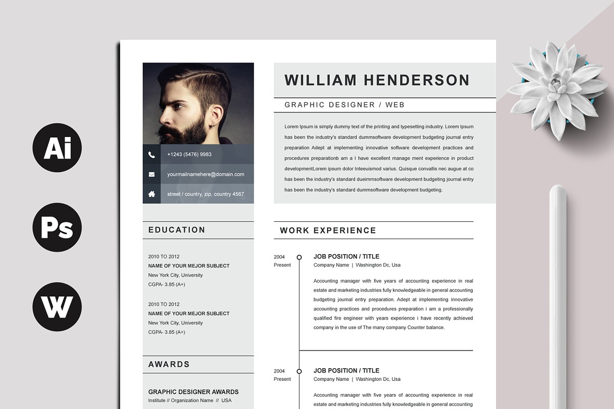 Resume / CV 2022, a Resume Template by X-Type (Photo 1 of 5)
