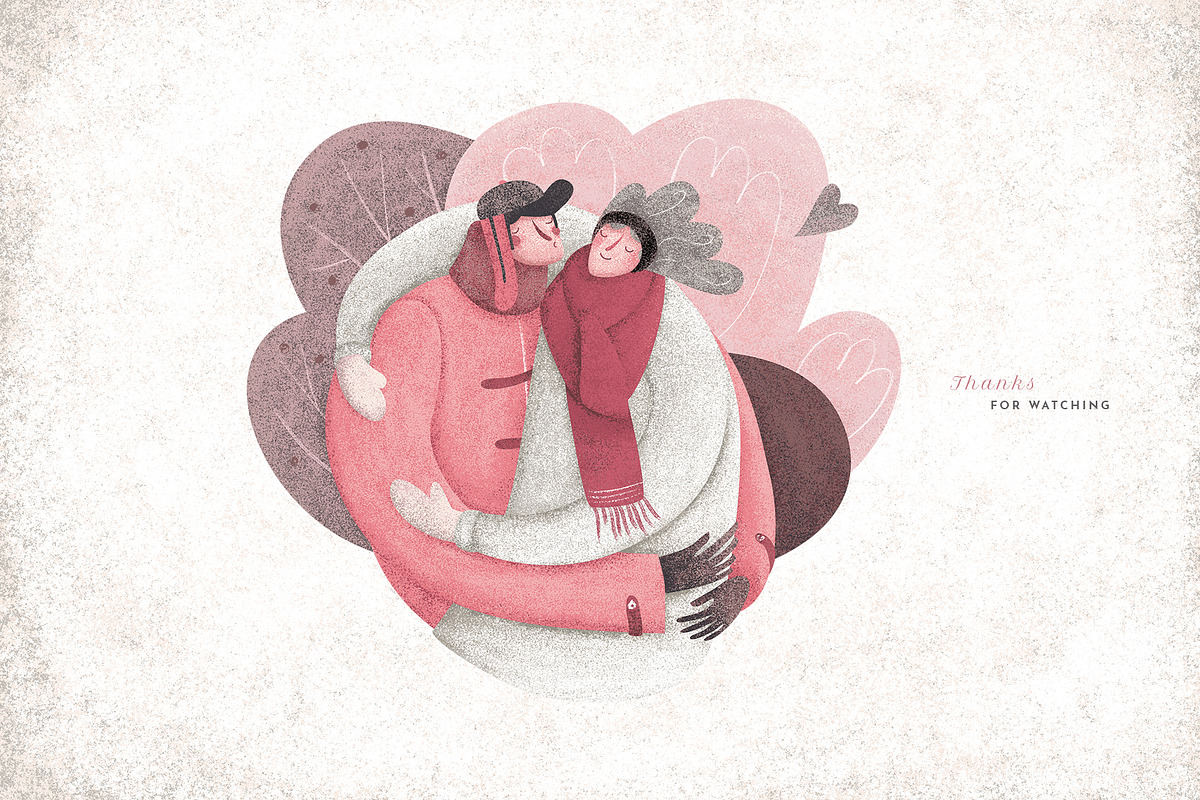 Winter Hugs Illustrations Set, a Person Illustration by Bibela (Photo 7 of 7)