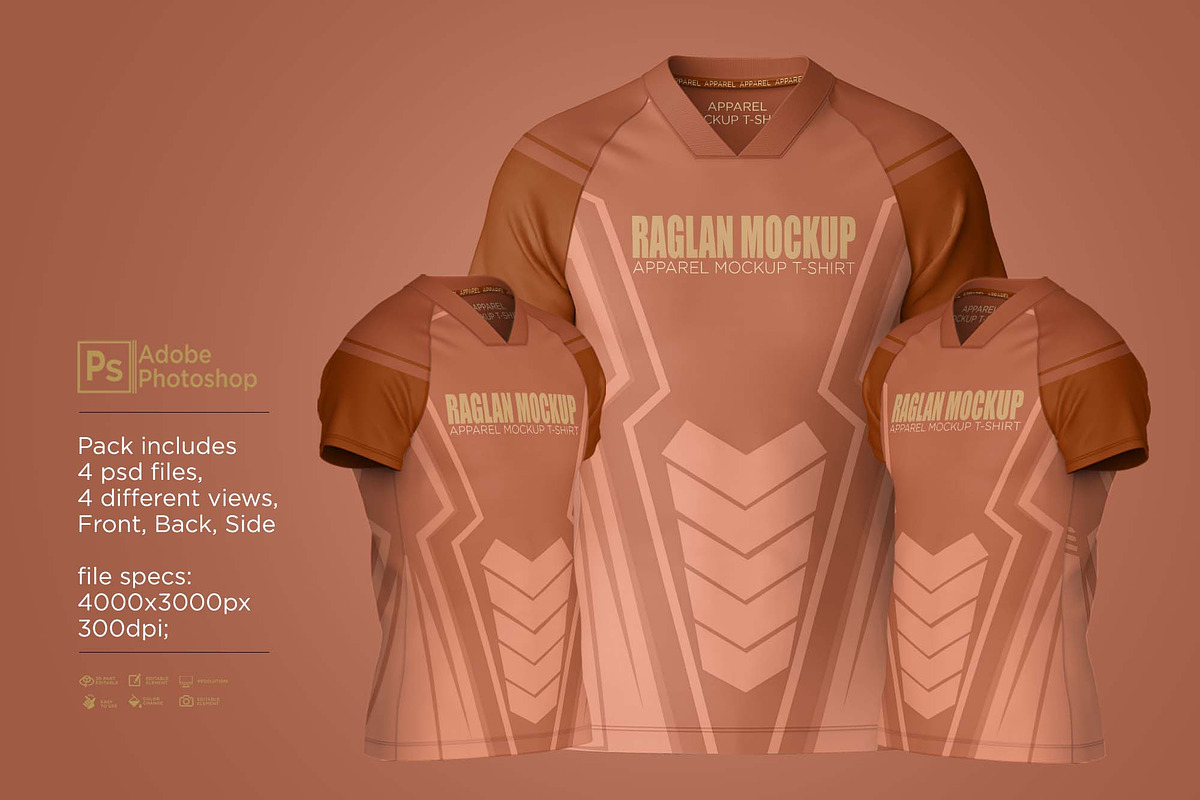 T-Shirt Neck VU Raglan L Mockup, a Shirt Mockup by Nanggroe Scripting (Photo 2 of 9)