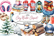 Cozy Winter Clipart, an Illustration by DreamCafeArt (Thumbnail 1 of 7)
