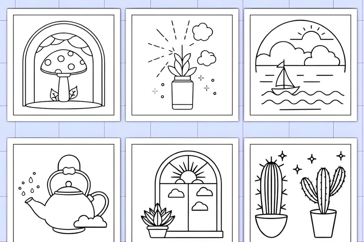 Minimal Art Coloring Book Bold Easy, a Decorative Illustration by Design Station (Photo 6 of 6)
