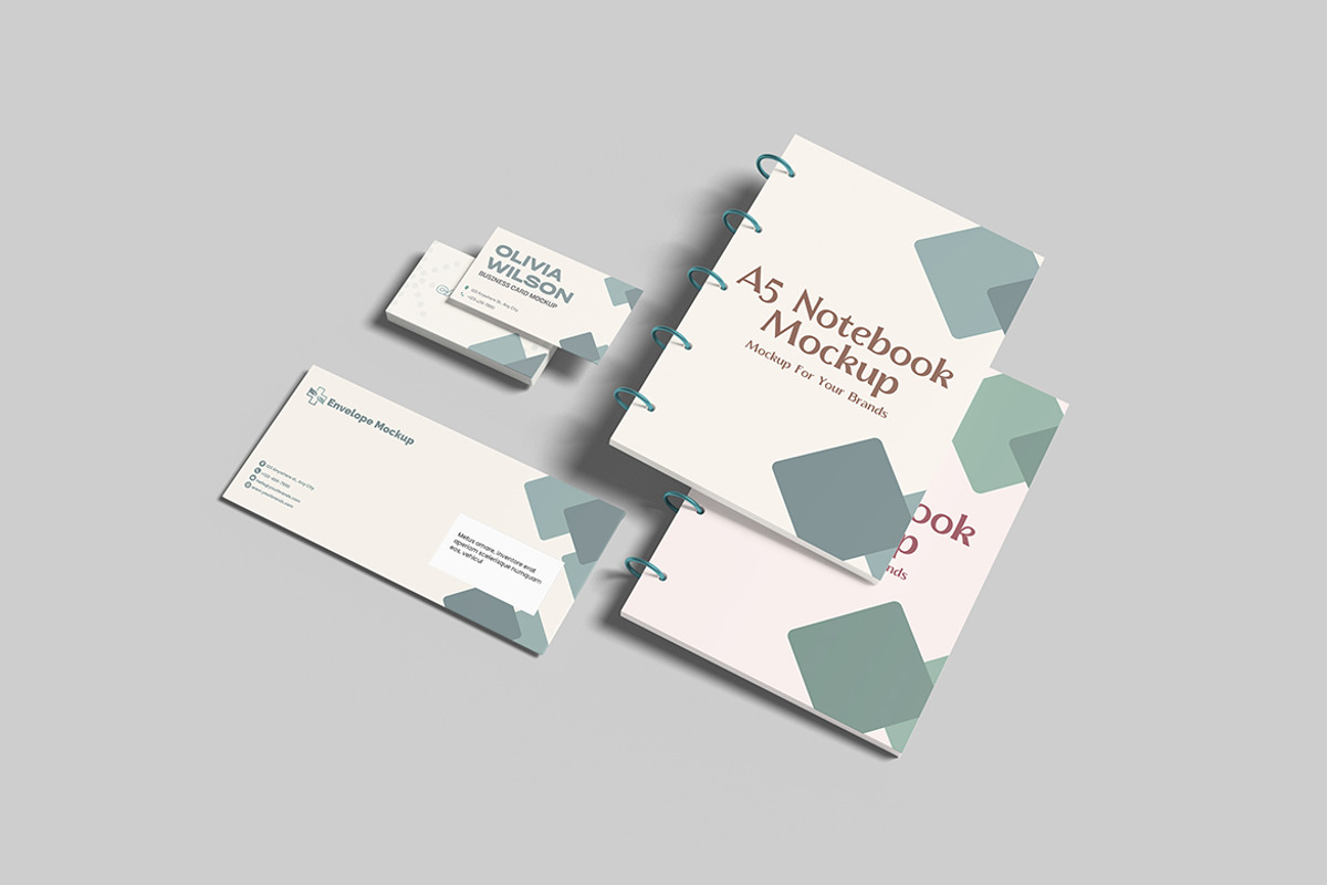Notebook and Stationery Mockup, a Books & Magazine Mockup by ianmikraz (Photo 2 of 5)