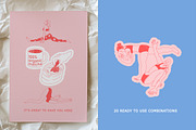 Yoga & Cafe Illustrations, a Person Illustration by Volga_Store (Thumbnail 5 of 10)