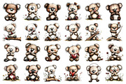 Koala Bears with Emotions Clipart, an Illustration by Daily.Designs (Thumbnail 4 of 5)