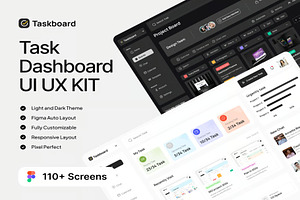 Taskboard - Task Dashboard UI UX KIT, an UI Kit Template by Lumina_ui_ux202