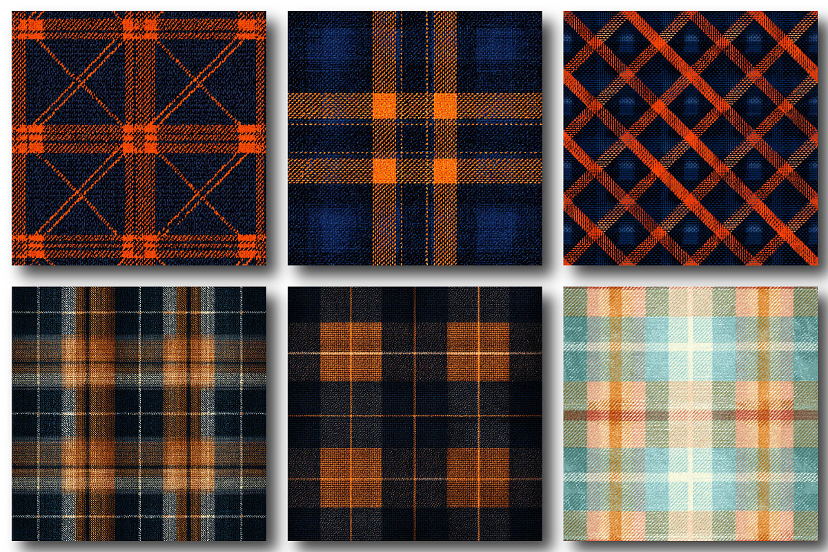 Blue Orange Plaids, an Illustration by DreamPrint404 (Photo 4 of 4)