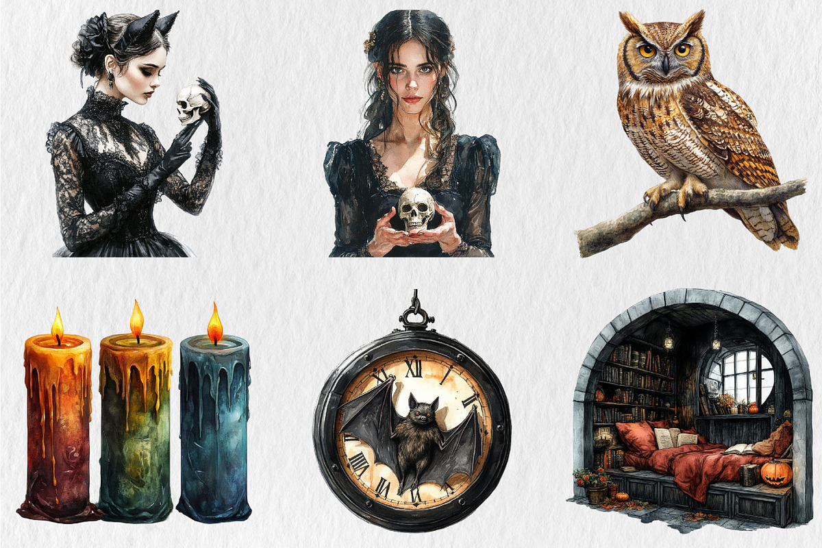 Cozy Halloween Clipart, an Illustration by Rose Art (Photo 3 of 5)