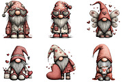 Whimsical Valentine's Gnome Clipart, an Illustration by CraftArtStudio (Thumbnail 5 of 6)