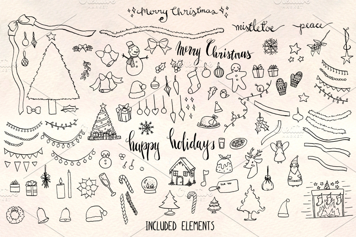 126 Christmas Vector Illustrations, a Seasonal Illustration by Violet LeBeaux (Photo 1 of 3)
