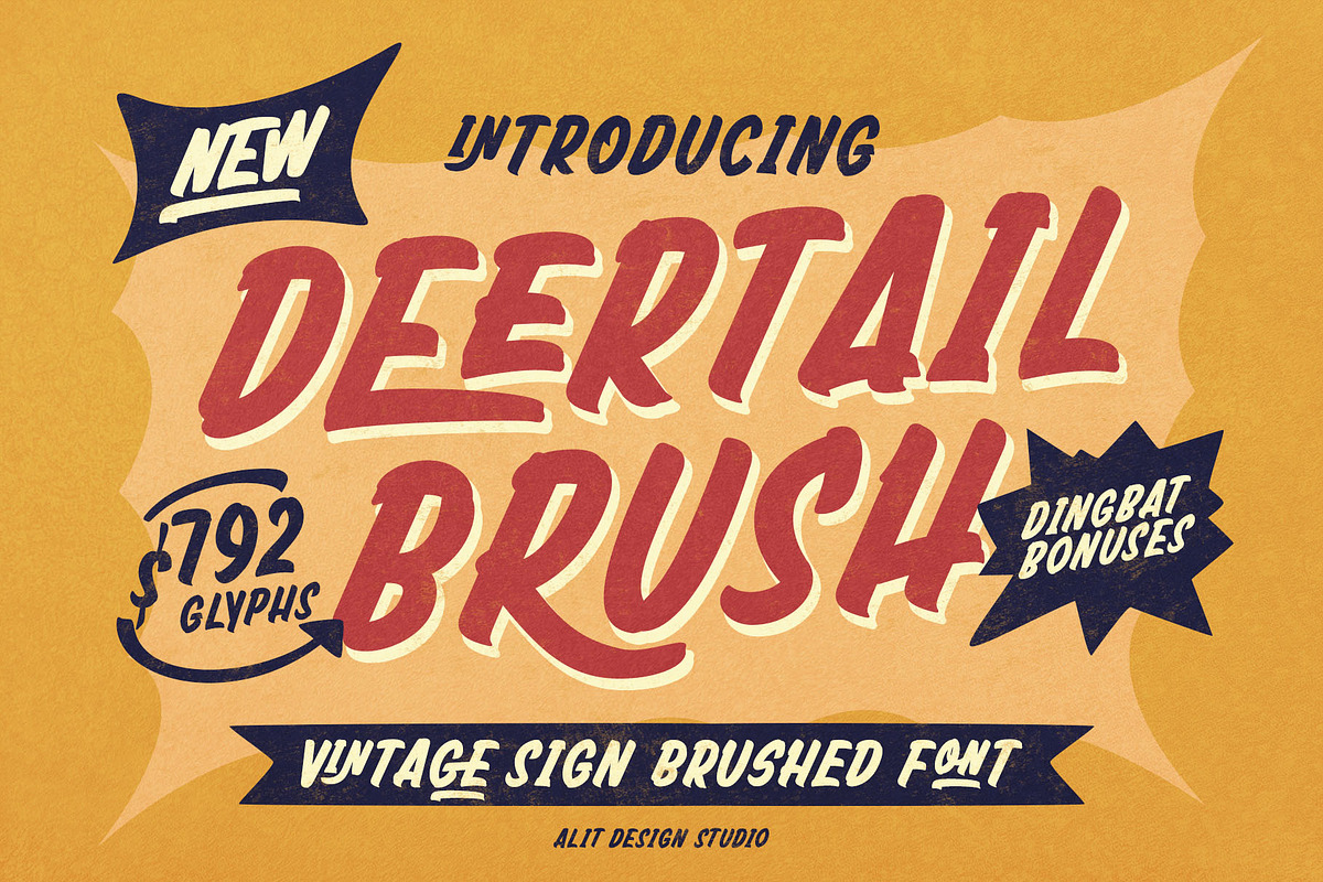 Deertail Brush Typeface, a Handwritten Font by alit design (Photo 1 of 17)
